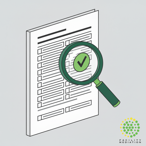 Contrôle qualité d'une prestation – grille d'évaluation et loupe de vérification
